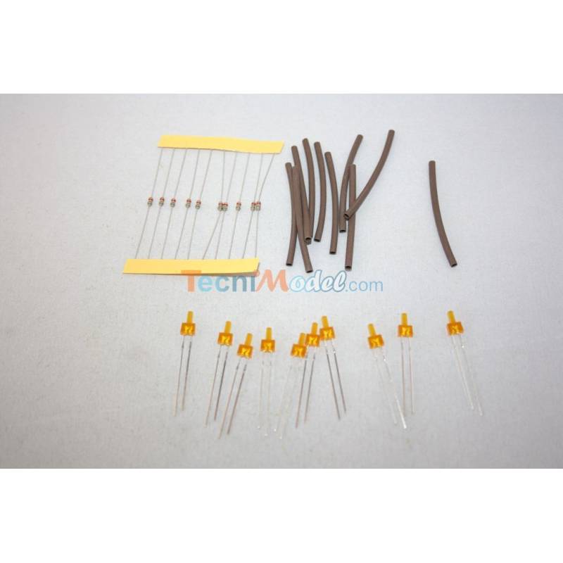 Kit de 10 Leds canon 2mm diffusantes oranges 12v