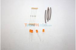 Kit 4 leds oranges diffusantes cylindriques 5mm 12v