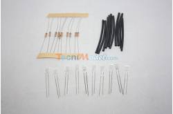 Kit 10 Leds rectangulaires 2x5mm 6v-7.2v Bleu