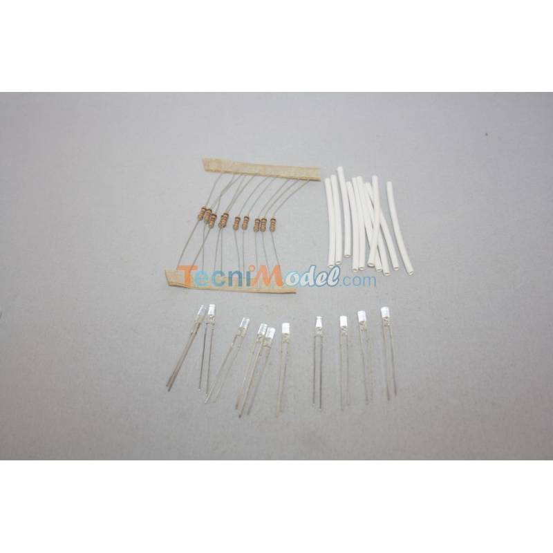 Kit de 10 leds canon 3mm diffusantes blanches 6v/7.2v