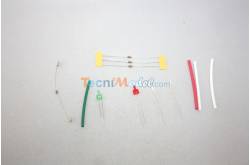 Kit de leds canon 2mm feux de position 12v 1 rouge. 1 verte. 2 blanches