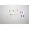 Kit leds tubulaires 3mm feux de position 12v 1 rouge, 1 verte et 2 blanches