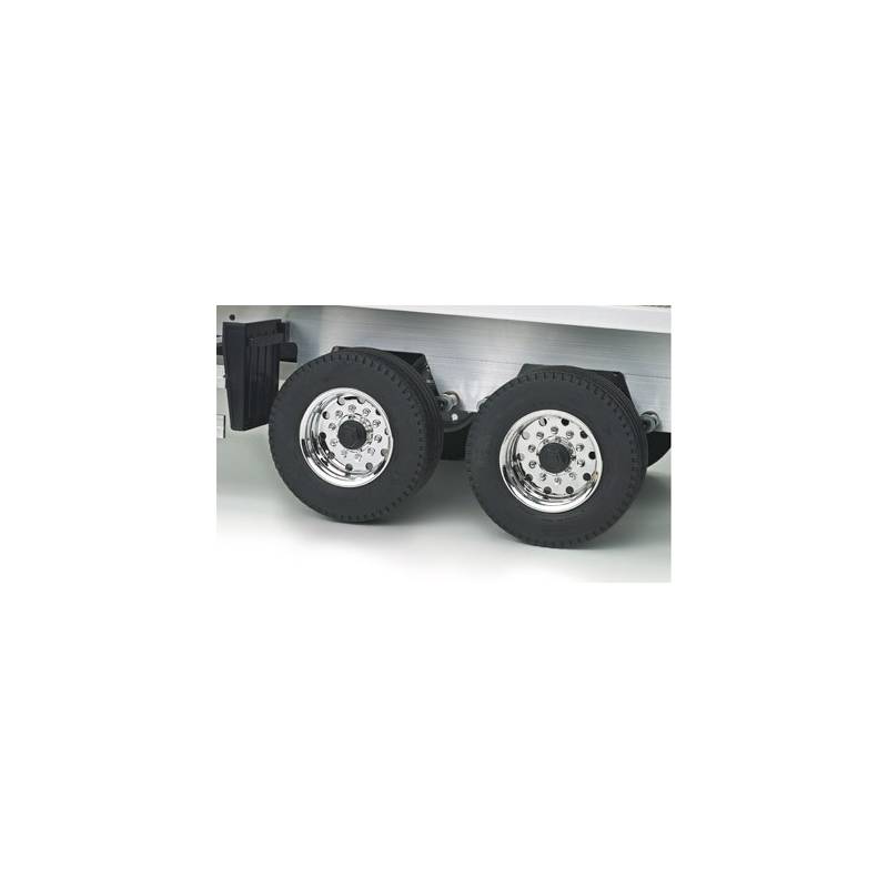 Paire de jantes larges en plastique chromé pour remorques 1/14 - Carson 500907055