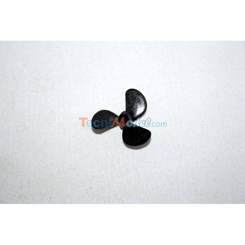 Hélice tripale classique 25mm M2 à gauche en Polypropylène 2307.25L