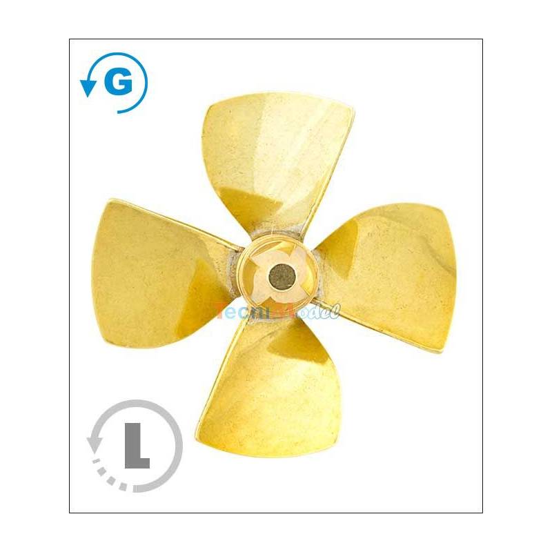 Hélice 4 pales laiton pour tuyère Ø60mm M4 Gamme 149 Type A Raboesch gauche rb149-12a