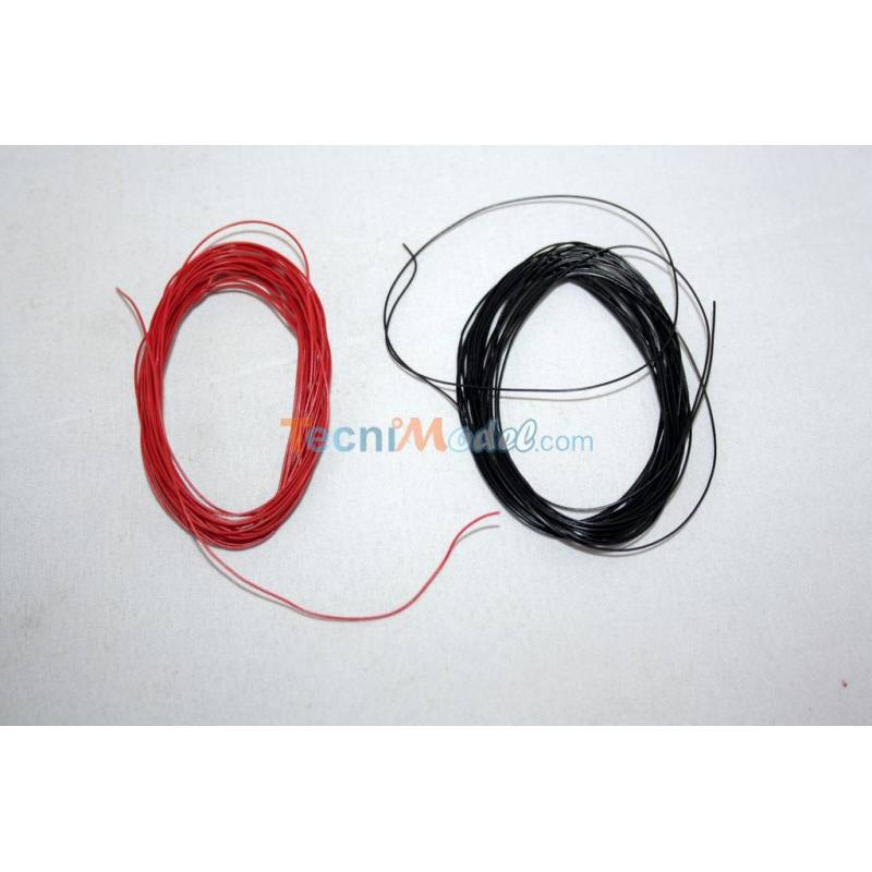Wire Ø0.5mm Red/Black 5m