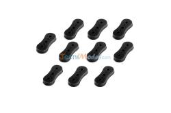 10 tendeurs trois trous en plastique noir - Krick RO1325
