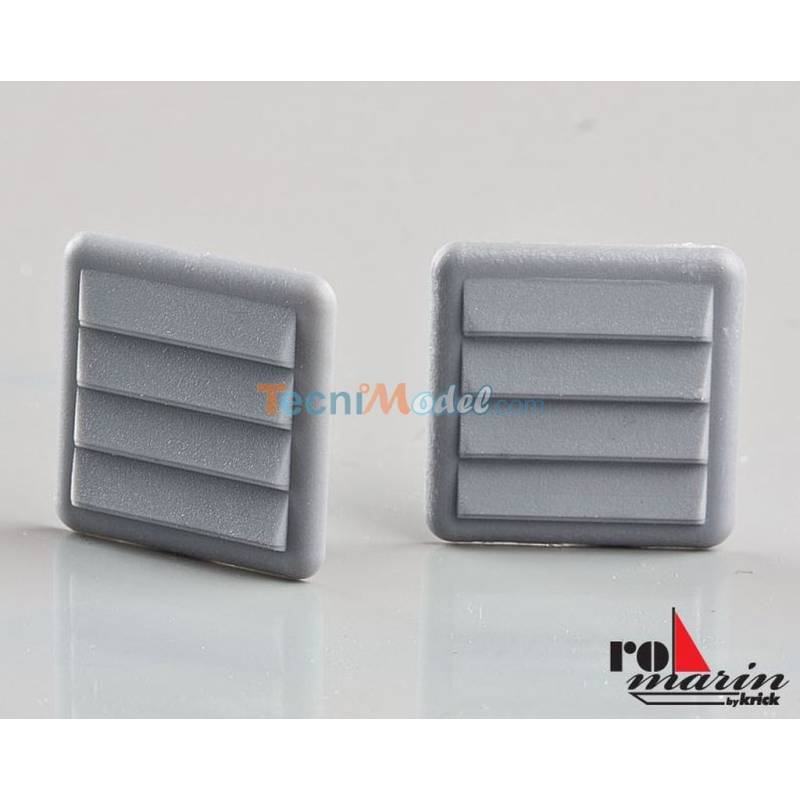 2 Grilles de ventilation factices 15mm x 15mm en plastique gris KRICK RO1396