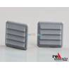 2 Grilles de ventilation factices 15mm x 15mm en plastique gris KRICK RO1396