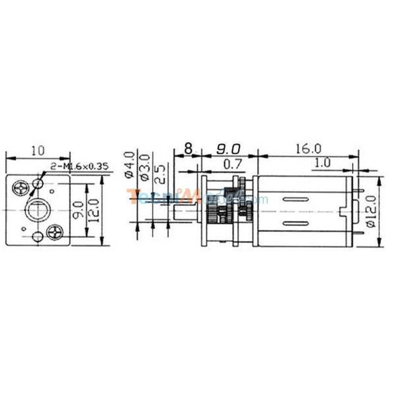 Micro motoreducteur 6v 400:1 40tr/mn KRICK 42206