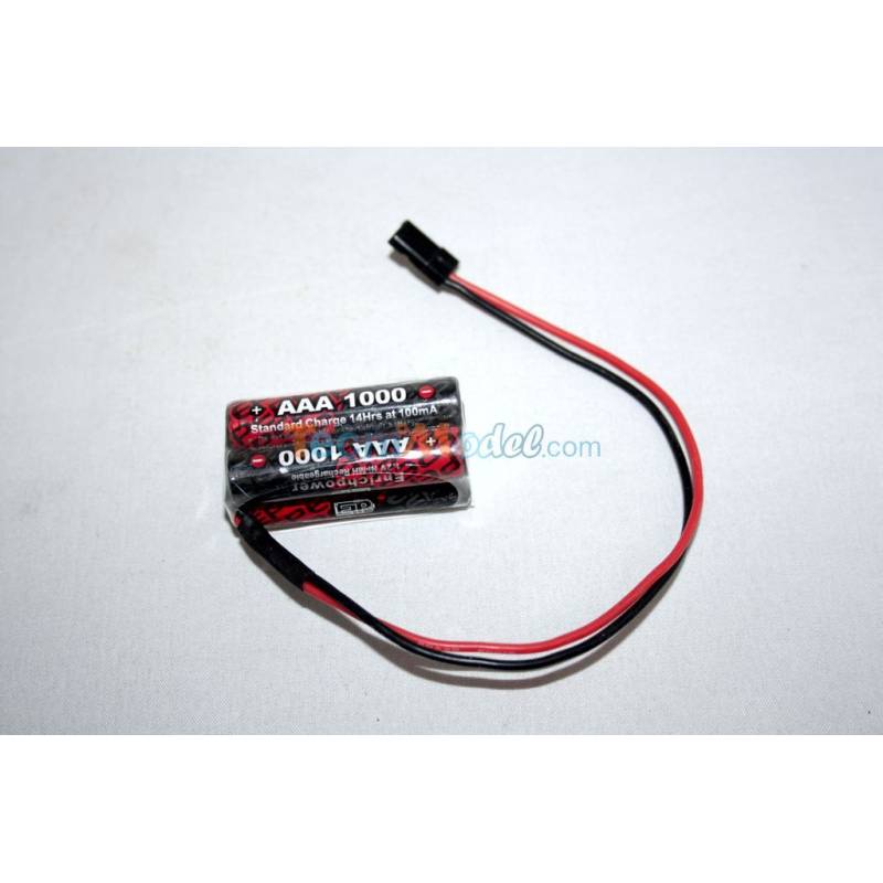 Receiver battery Nimh 4.8v AAA 1000mAh formta plug block JR