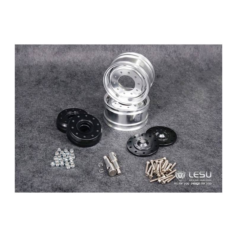 Paire de jantes alu avant larges LESU pour essieu Tamiya LESU W-2017-2-tamiya