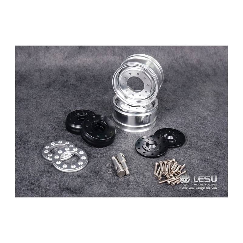 Pair of LESU wide front aluminium wheels for axle Tamiya - LESU W-2017-1-tamiya
