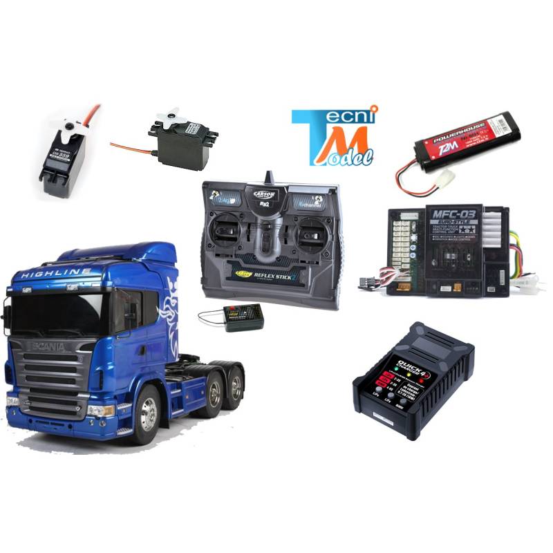 Pack complet Scania r620 bleu avec module lumières et son