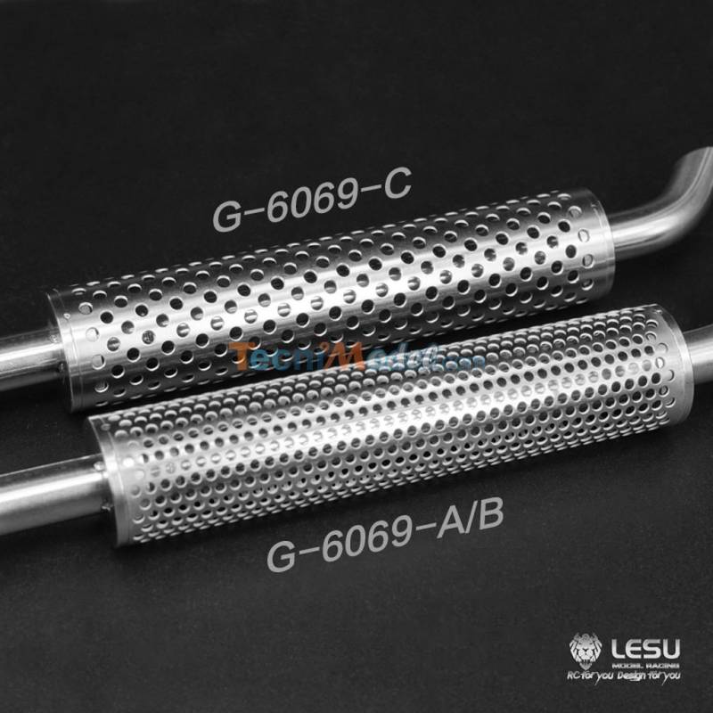 Echappement vertical LESU 181mm pour camion rc 1/14 Tamiya ou LESU