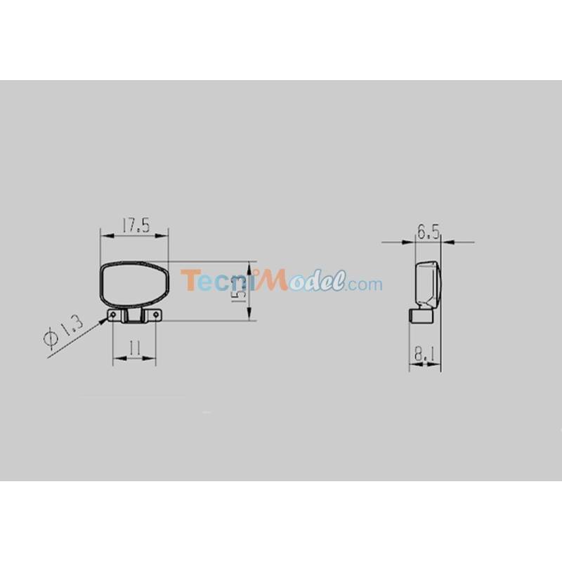 2 Spotlights work lights under windshield with leds - LESU S-1259