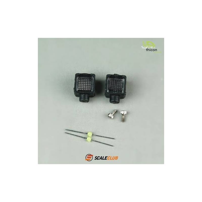 Pair of rectangular spotlights with leds THICON MODELS 50238