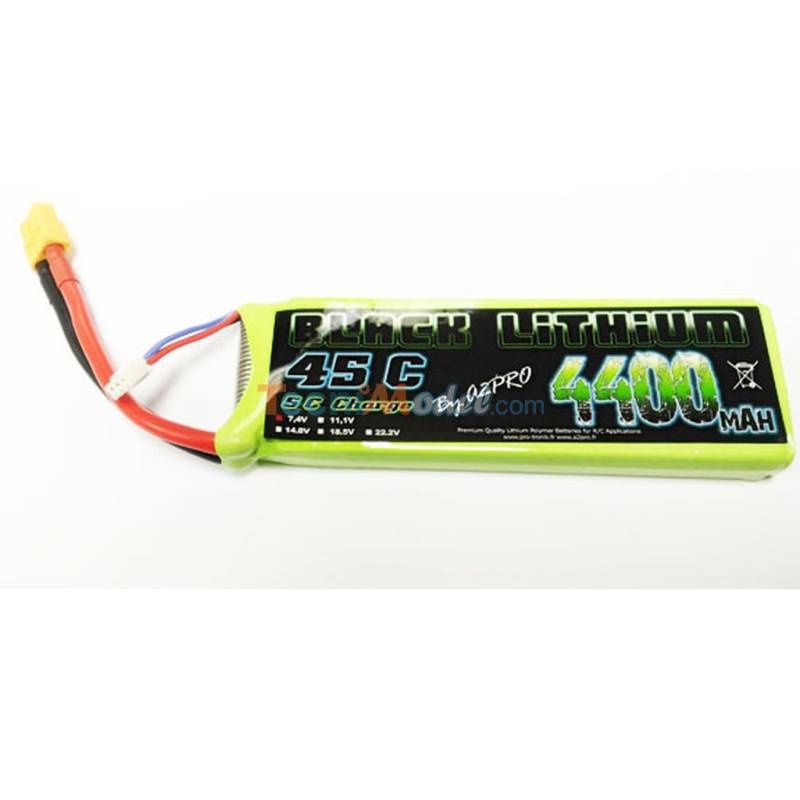 Lipo Battery Black Lithium 4400mAh 45C 2S SCIENTIFIK FRANCE 9440320