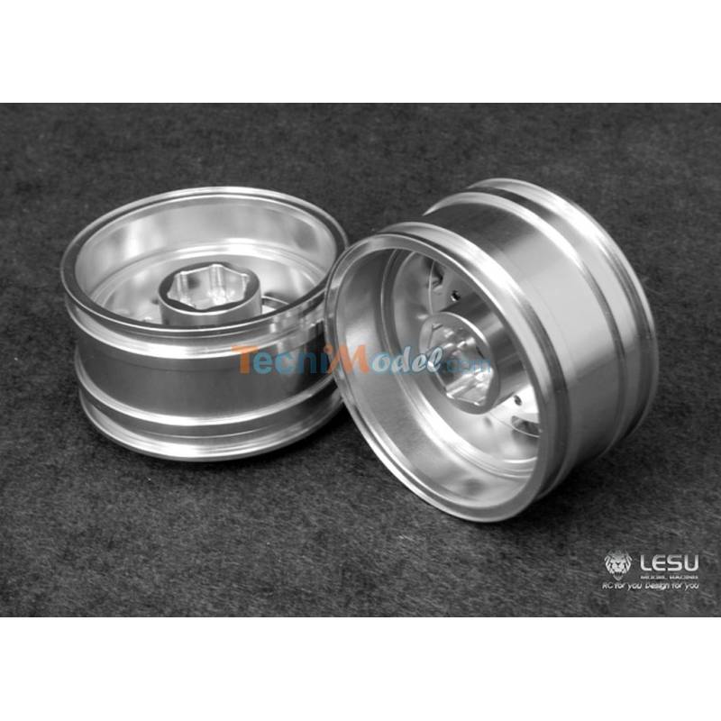 Paire de jantes alu avant larges LESU pour hexagones design "Trilex" LESU W-2045-B