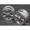 Pair of wide front aluminium rims with "Trilex" design, for hexagons, by LESU