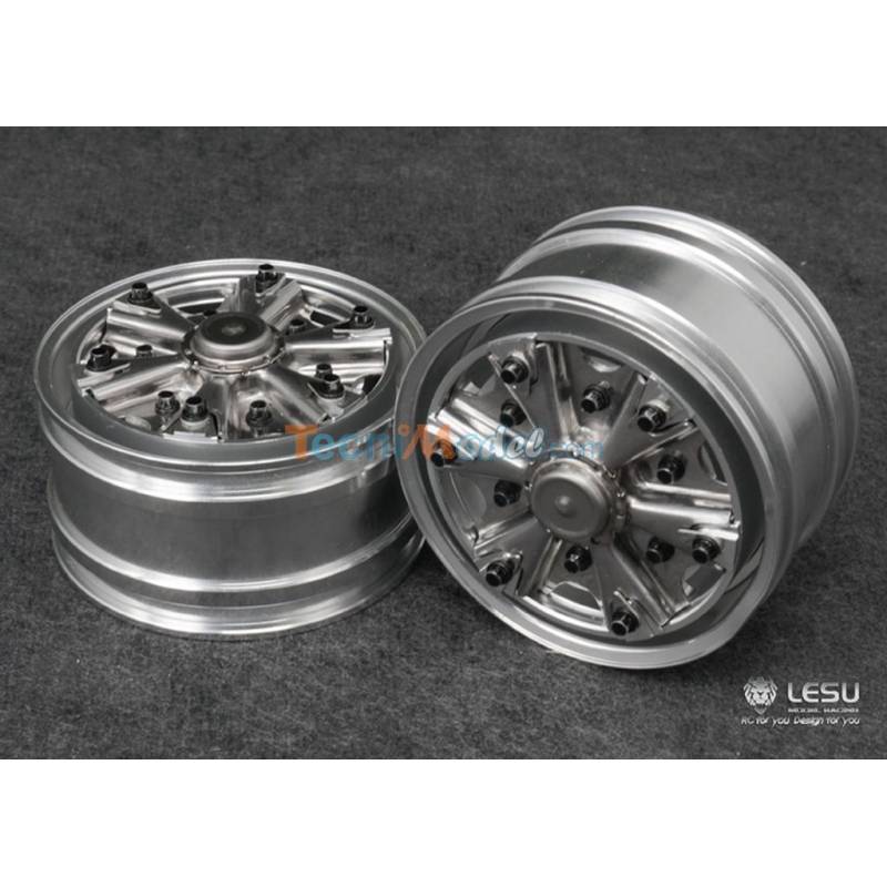 Paire de jantes alu avant larges LESU pour hexagones design "Trilex" LESU W-2045-B
