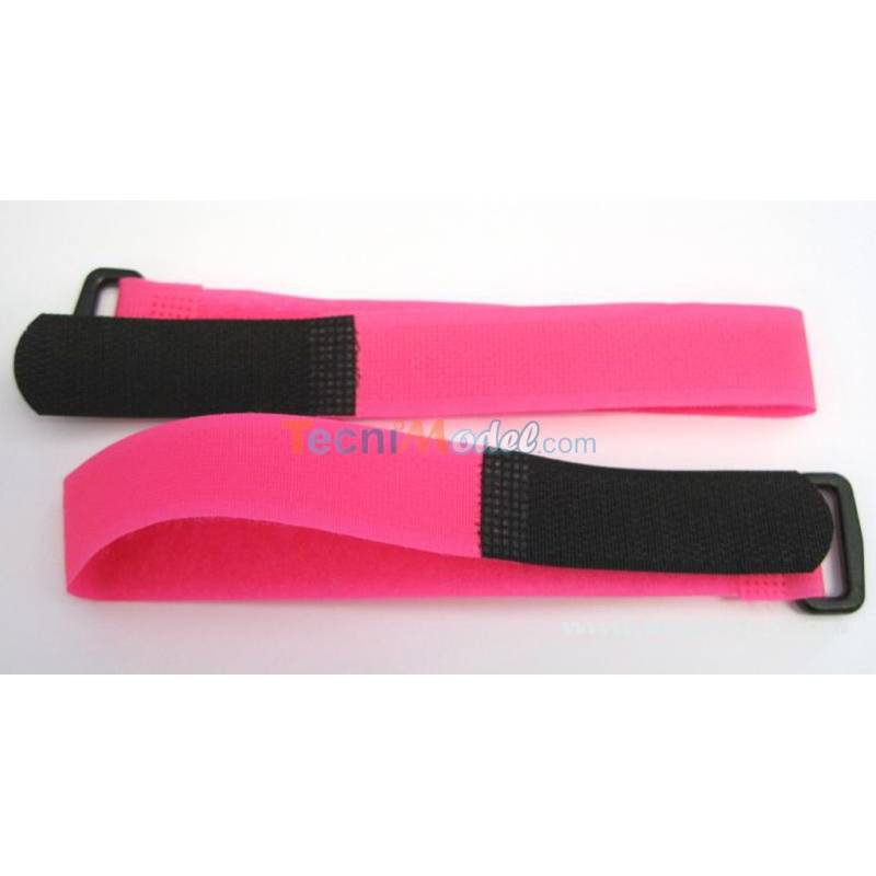 2 Colliers Velcro 26cm - 2cm Rose Fluo AVIO&TIGER 26020P