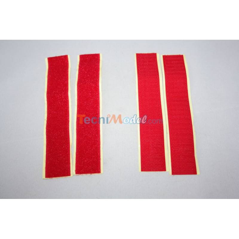 2 Red adhesive Velcro strips 2,5cm x 10cm - AVIO&TIGER 56001790