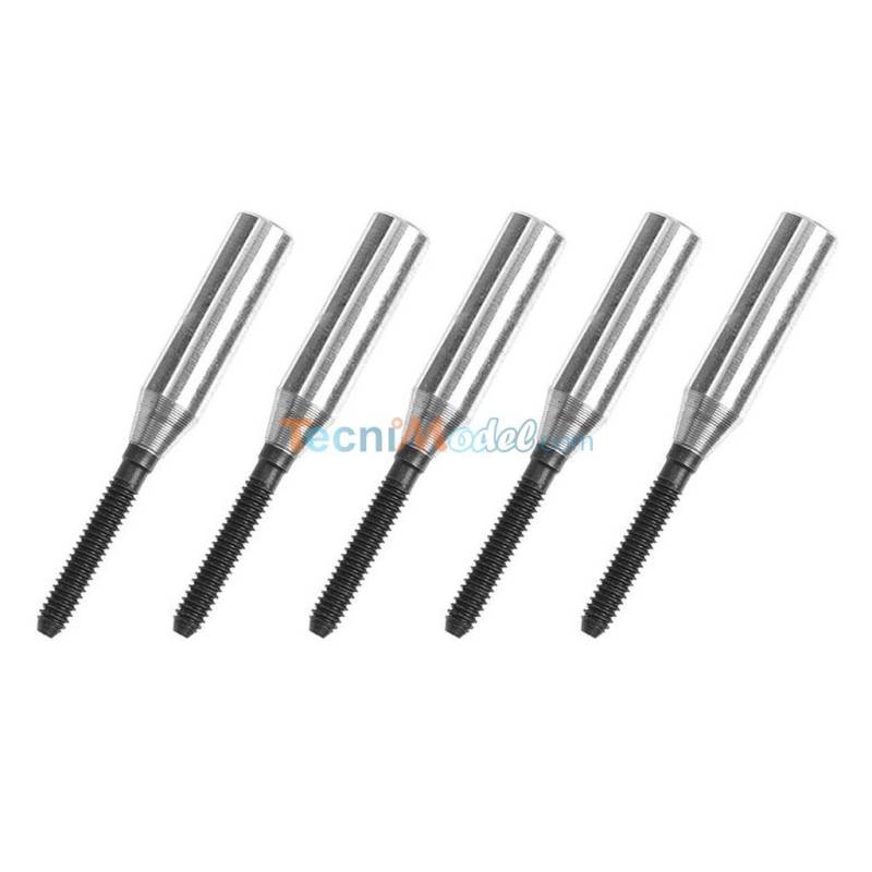 5 Embouts ALU filetés M2 pour tige Ø3mm GFORCE GF-2103-001