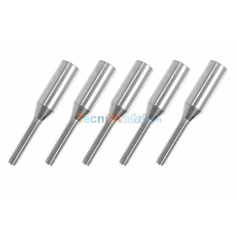 5 Embouts ALU filetés M2.5 pour tige Ø4mm GFORCE GF-2103-004