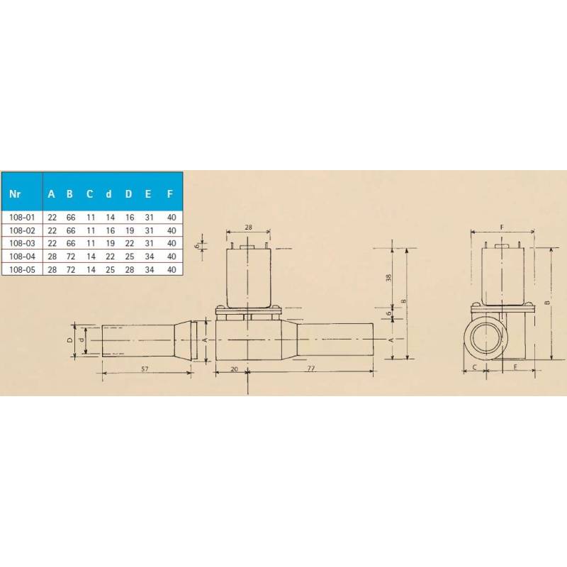 Propulseur d'étrave Ø 16mm étanche Ref Raboesch 108.02