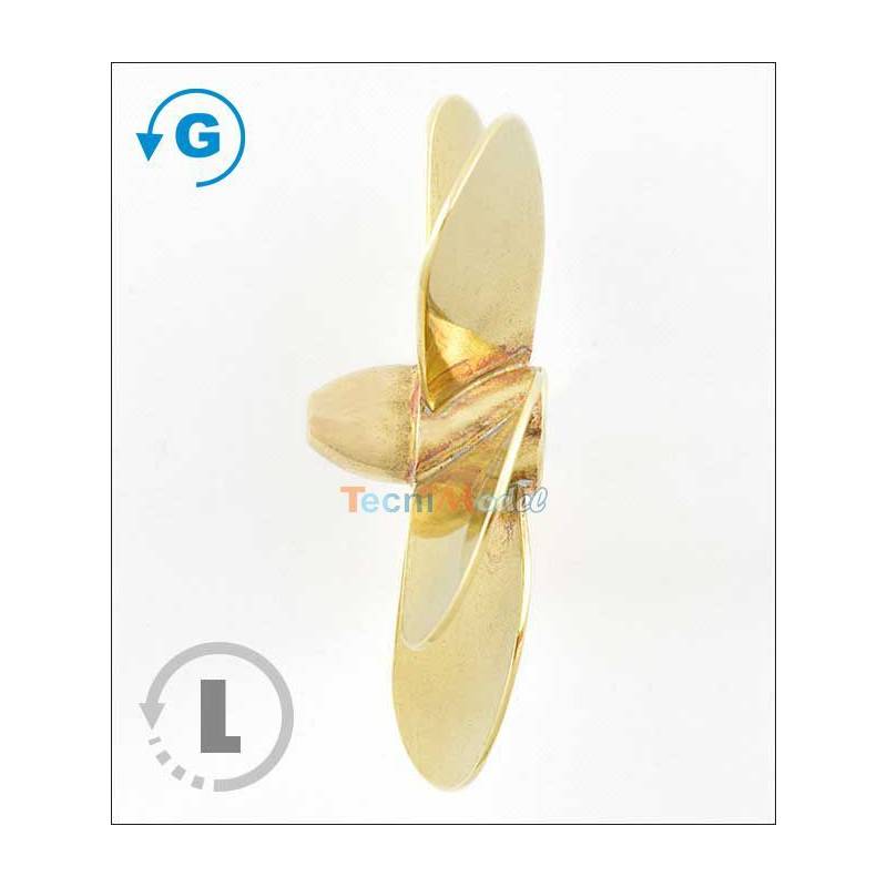 Hélice laiton 5 pales M5 90mm gauche
