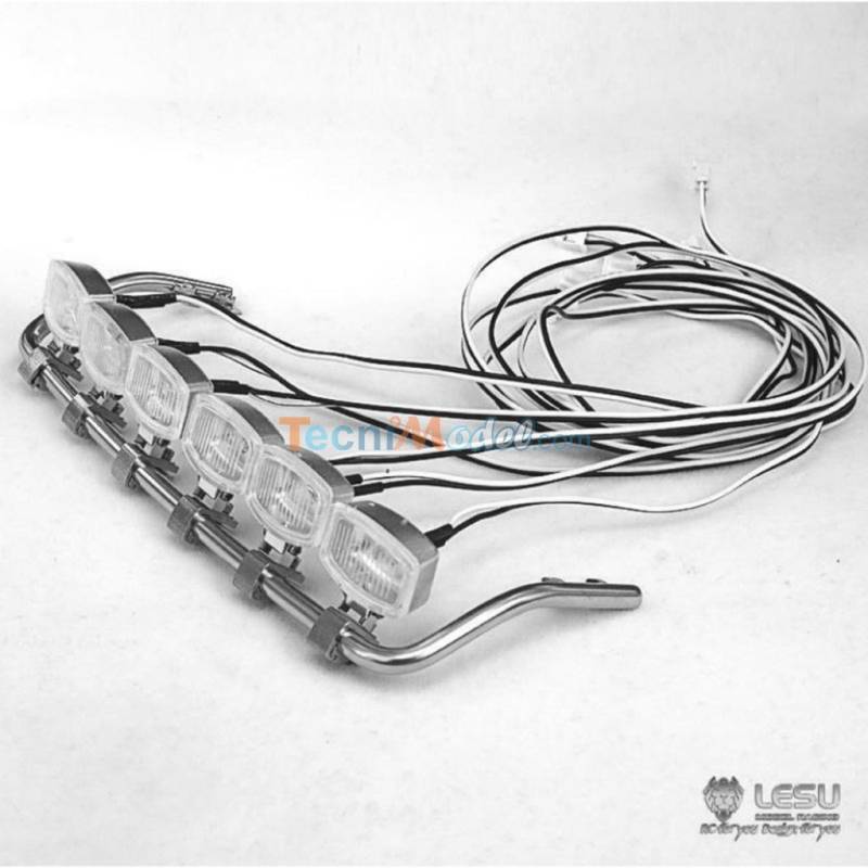 Light bar for MAN TGX Tamiya 1/14 in polished stainless steel - LESU S-1249-B