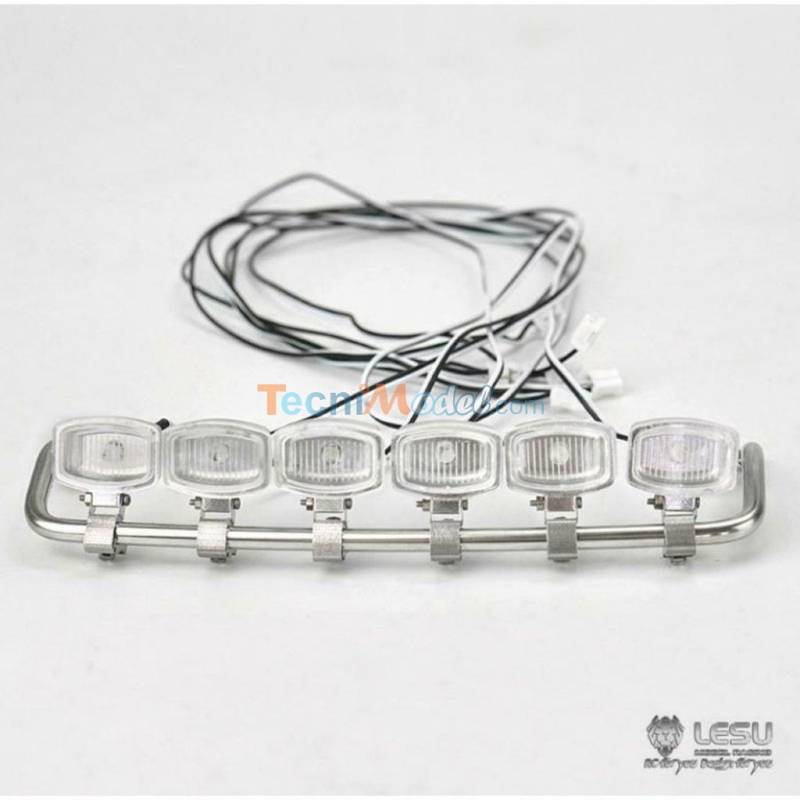 Light bar for MAN TGX Tamiya 1/14 in polished stainless steel - LESU S-1249-B