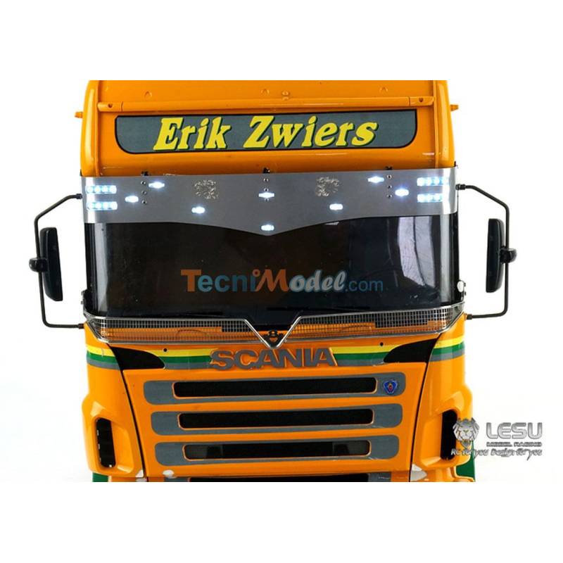 Stainless steel visor with lights for Scania 1/14 - LESU S-1254-A