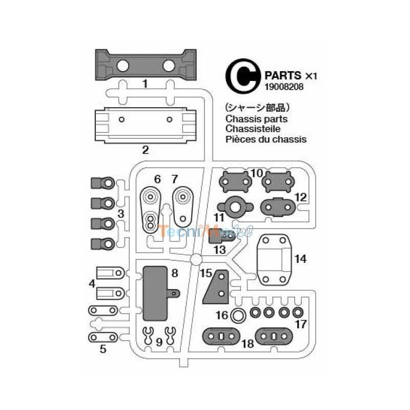 Tamiya C Parts chassis parts for Arocs 3348 / Volvo FH16
Tamiya 9008208