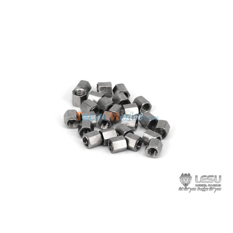 10 Stainless steel nuts M2x2.5 LESU - 2.5mm across flats - LESU LA-LNM2-2.5SUS