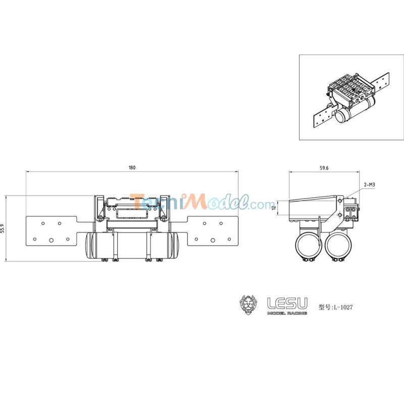 Traverse arrière et supports de feux pour MB LESU L-1027