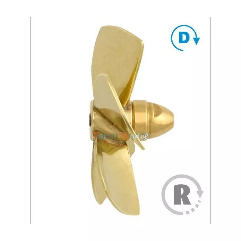 Hélice 5 pales laiton pour tuyère Ø110mm M5 Gamme 151 Type A Raboesch droite rb151-25