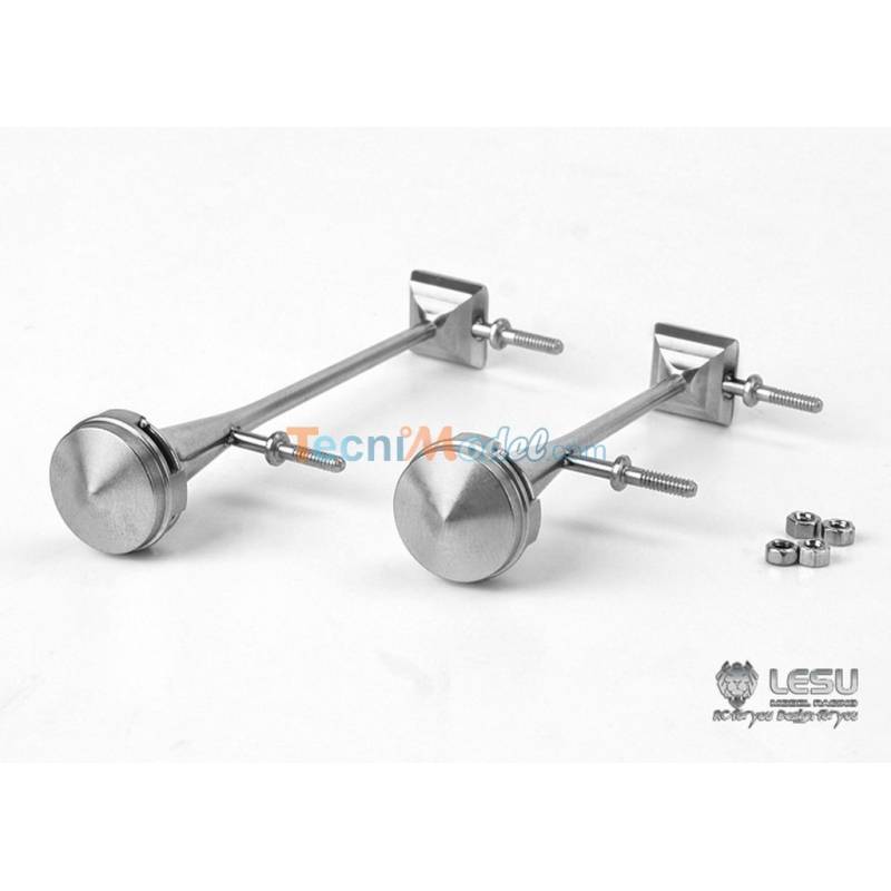 Paire de trompes en Inox poli (modèle A) LESU G-6195-A