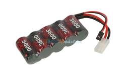 6V 3600mAh NiMh battery with Tamiya and Servo Graupner/JR plugs - KRICK 667239