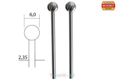 Fraise embout en acier wolfram-vanadium axe 2,35 mm par 2