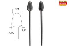 Fraise embout en acier wolfram-vanadium axe 2,35 mm par 2
