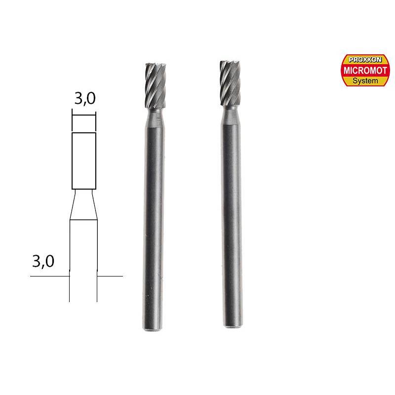 2 Fraises Ø3mm embout en acier wolfram-vanadium axe 3,0 mm PROXXON 28722