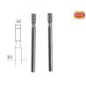 2 Fraises Ø3mm embout en acier wolfram-vanadium axe 3,0 mm PROXXON 28722