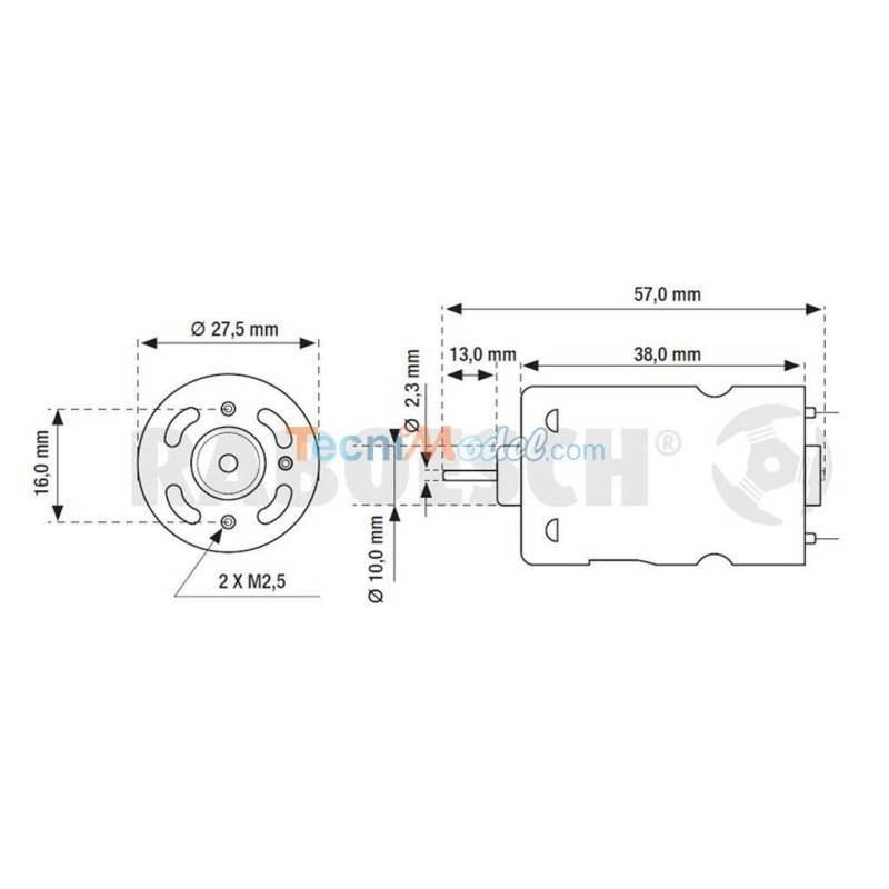 Moteur Raboesch BLUE RM400 6v KRICK RB109-40