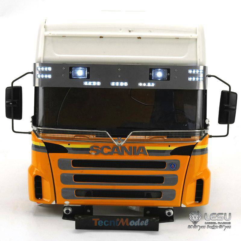 Visière en Inox avec feux pour Scania R470 / R620 Tamiya 1/14 - LESU S-1254-B