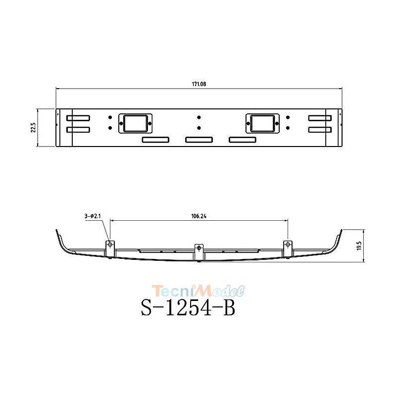 Visière en Inox avec feux pour Scania R470 / R620 Tamiya 1/14 - LESU S-1254-B