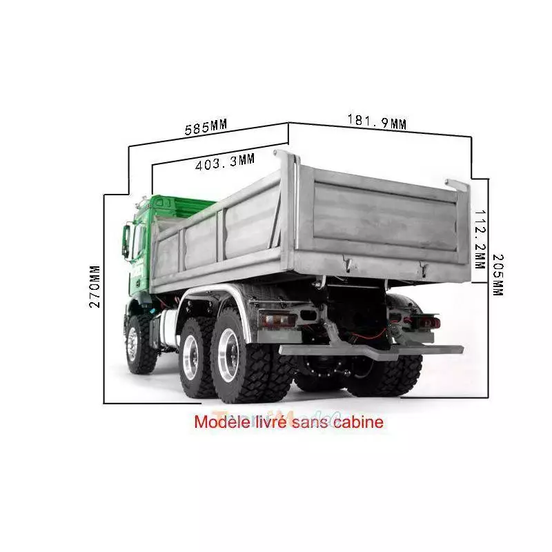 LESU Camion benne Arocs 3348 hydraulique 6x6 (sans cabine)