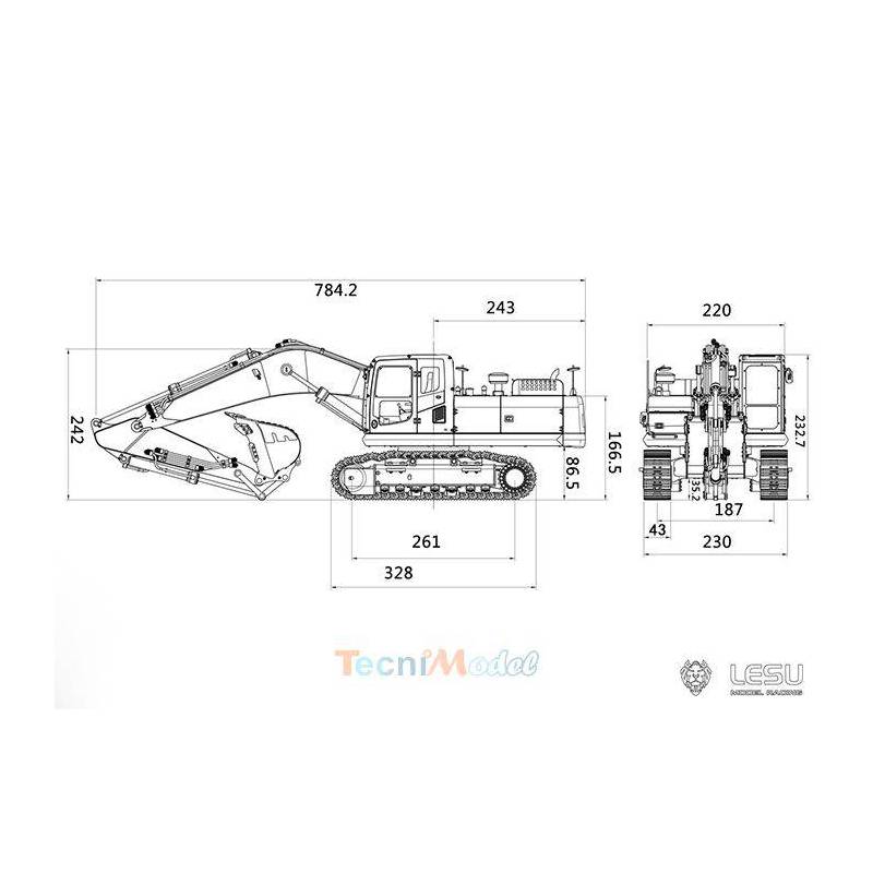 Excavatrice Hydraulique RC Komatsu PC360 LESU 1/14 réf : BA-B0002