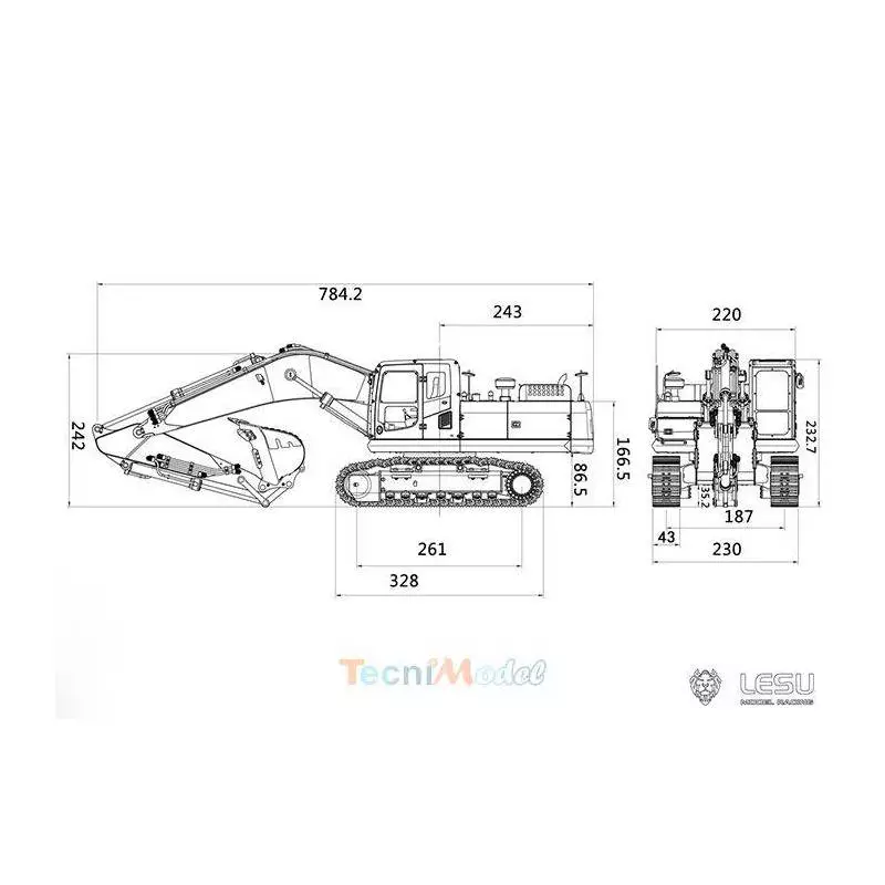 Hydraulic Excavator 1/14 RC Kit Komatsu PC360 by LESU
